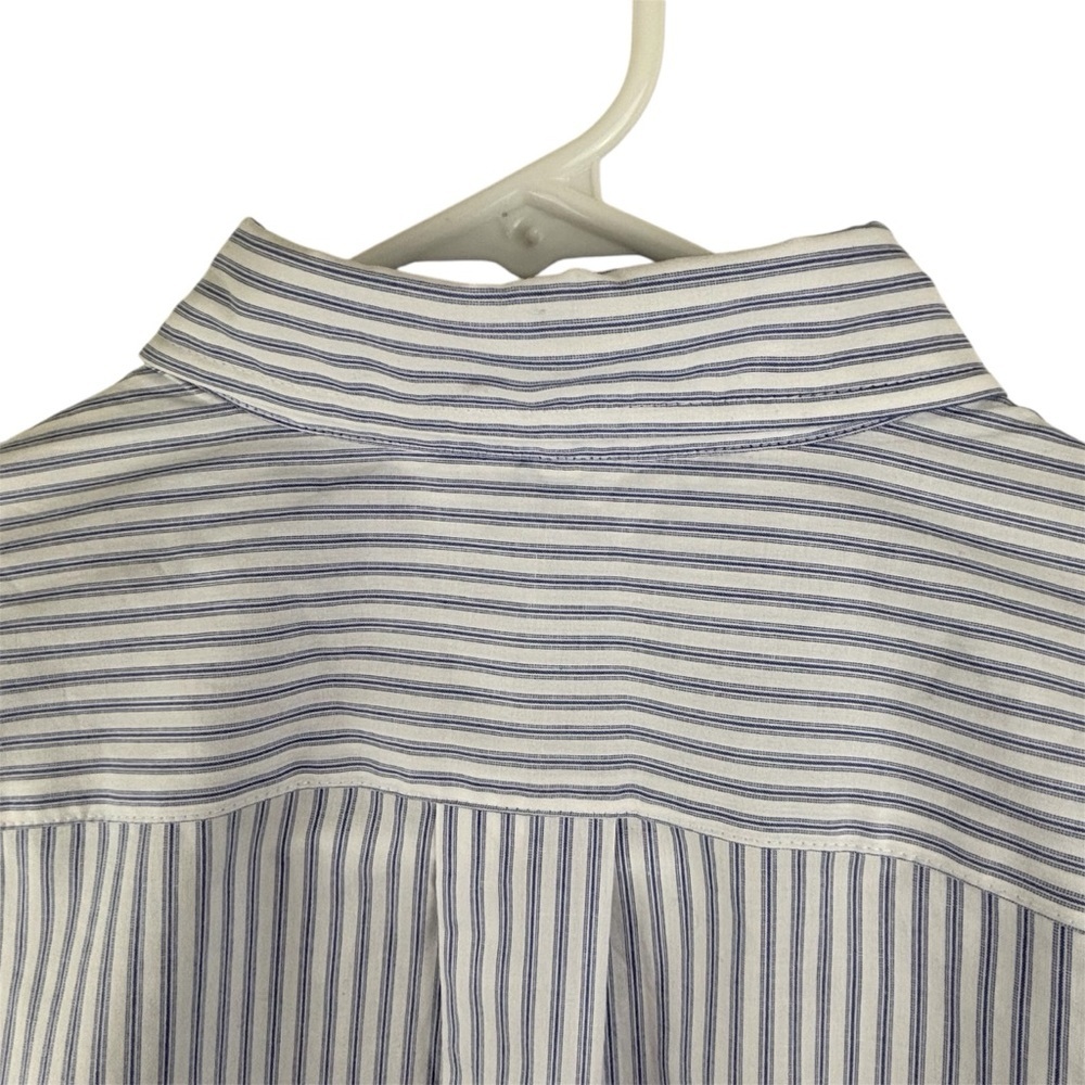J.McLaughlin Flannery Striped Blouse Size L Contemporary Office Cotton - Picture 6 of 13